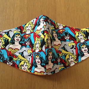 DC szuperhősnők: Wonderwoman, Superwoman, Batwoman mintás mosható maszk -  - Meska.hu
