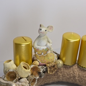 Kézzel Készített Exkluzív Adventi Koszorú - Arany-Ezüst Egér Figurával -  - Meska.hu