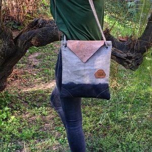 Kézzel festett női lenvászon válltáska -  - Meska.hu