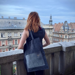 Palakék nyersbőr válltáska - táska & tok - kézitáska & válltáska - válltáska - Meska.hu