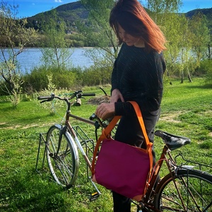 Narancs/bordó vízálló 2in1 táska - táska & tok - variálható táska - Meska.hu