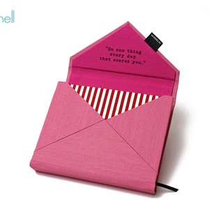 M-es határidőnapló/notesz-pink-piros csíkos boríték - otthon & életmód - papír, írószer - naptár & tervező - Meska.hu