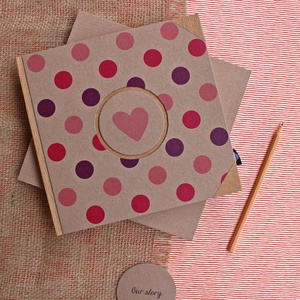 ECO pink-lila pöttyös napló/vendégkönyv/emlékkönyv védőtokkal - esküvő - emlék & ajándék - vendégkönyv - Meska.hu