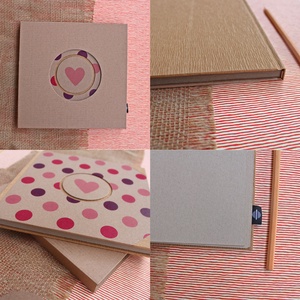 ECO pink-lila pöttyös napló/vendégkönyv/emlékkönyv védőtokkal - esküvő - emlék & ajándék - vendégkönyv - Meska.hu