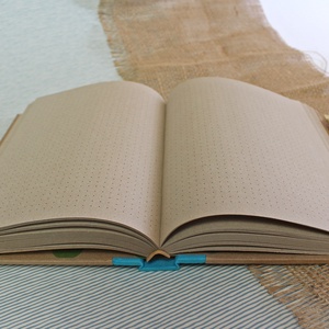 ECO ponthálós notesz, számozott oldalakkal, türkiz feliratos-környezetbarát, újrahasznosított papírból - otthon & lakás - papír írószer - jegyzetfüzet & napló - Meska.hu