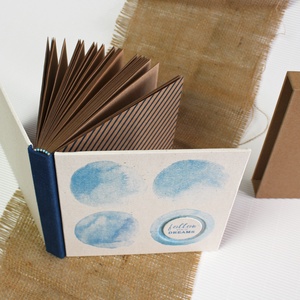 ECO napló védőtokkal, akvarell-kék lenvászon-környezetbarát, újrahasznosított papírból - otthon & lakás - papír írószer - jegyzetfüzet & napló - Meska.hu