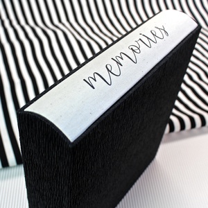 M fekete-fehér pöttyös fotóalbum védőtokkal - otthon & életmód - papír, írószer - album & fotóalbum - Meska.hu