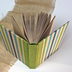 ECO türkiz - zöld csíkos vonalas notesz - otthon & életmód - papír, írószer - jegyzetfüzet & napló - Meska.hu