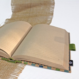 ECO türkiz - zöld csíkos vonalas notesz - otthon & életmód - papír, írószer - jegyzetfüzet & napló - Meska.hu