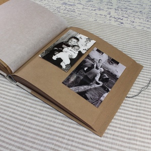 Eco natúr len - feliratos fotóalbum - 26x25 - otthon & életmód - papír, írószer - album & fotóalbum - Meska.hu