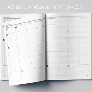 A/5 (régi XL) 200, Dátum nélküli heti tervező - cserélhető belív, Otthon & Életmód, Papír, írószer, Naptár & Tervező, Könyvkötés, MESKA