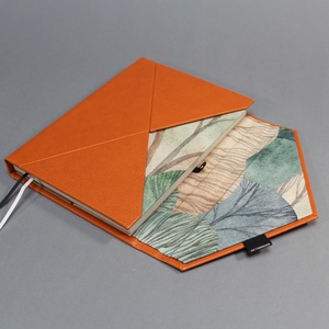 A/5 BORÍTÉK határidőnapló/notesz cserélhető belívvel - rozsda narancssárga - famintás - Meska.hu