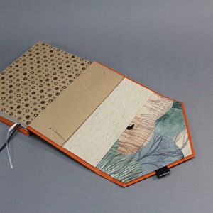 A/5 BORÍTÉK határidőnapló/notesz cserélhető belívvel - rozsda narancssárga - famintás - otthon & életmód - papír, írószer - naptár & tervező - Meska.hu