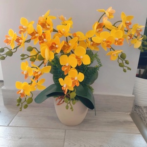 Gondozásmentes Orchidea Dekoráció , Otthon & Életmód, Virágdekoráció, Virágdíszek, Virágdísz kaspóban, Újrahasznosított alapanyagból készült termékek, MESKA