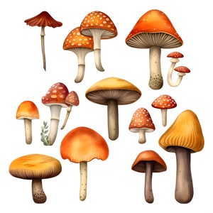Őszi gombák clipart - 2 - művészet - grafika & illusztráció - digitális - Meska.hu