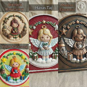 NOYA Tales Téli Mesevilág � 3 db-os festhető 3D dombormű - Prémium öco-gyantából - karácsony - karácsonyi lakásdekoráció - karácsonyi lakásdíszek - Meska.hu