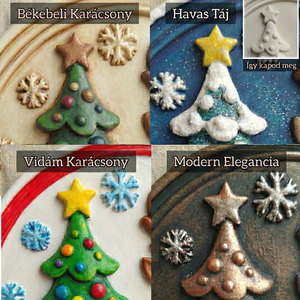 NOYA Tales Bambi Karácsonyal � Prémium Kifesthető Kerámia-hatású Plakett (15cm) állvánnyal, öco-gyant  - karácsony - karácsonyi lakásdekoráció - karácsonyi lakásdíszek - Meska.hu