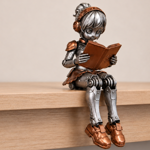 Rézszívű Könyvmoly � steampunk robotlány könyvespolcra - otthon & életmód - dekoráció - asztal és polc dekoráció - könyvszobor - Meska.hu