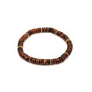 Tigrisszem korong karkötő köztessel 6x2mm, Ékszer, Karkötő, Ásványkarkötő, , MESKA