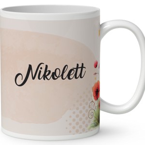 Névvel kérhető - Gyönyörű pipacs tündérlány és a hold mintás bögre - otthon & életmód - konyhafelszerelés, tálalás - tálalás - bögre & csésze - Meska.hu