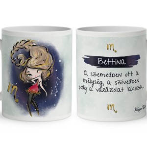 Személyre szabható - Szőke hajú Csini Skorpió lány mintás bögre, Otthon & Életmód, Konyhafelszerelés, tálalás, Tálalás, Bögre & Csésze, , MESKA