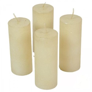 Rusztikus metál henger gyertya 40x100mm - ivory szett, Kellékek & szerszámok, Dekorációs gyertya, Dekorációs kellékek, , MESKA