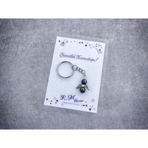 Szeretlek Keresztapa kulcstartó hematittal, Táska & Tok, Kulcstartó & Táskadísz, Kulcstartó, , MESKA