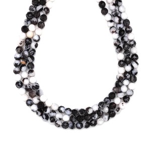 Jáspis zebra fazettált golyó 4-5mm ékszerkészítő alapanyag (füzér), Kellékek & szerszámok, Ásvány alapanyag, Ásványfüzér, , MESKA