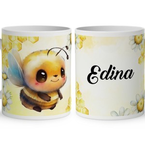 Névvel kérhető - Nagy méhecske mintás bögre, Otthon & Életmód, Konyhafelszerelés, tálalás, Tálalás, Bögre & Csésze, , MESKA