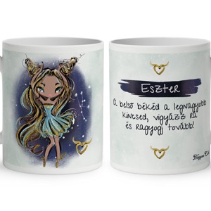 Személyre szabható - Barna hajú Csini Bika lány mintás bögre, Otthon & Életmód, Konyhafelszerelés, tálalás, Tálalás, Bögre & Csésze, , MESKA