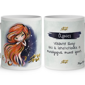Személyre szabható - Vörös hajú Csini Vízöntő lány mintás bögre, Otthon & Életmód, Konyhafelszerelés, tálalás, Tálalás, Bögre & Csésze, , MESKA