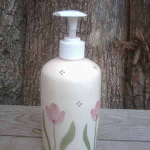 Tulipános kerámia folyékony szappan adagoló -  - Meska.hu