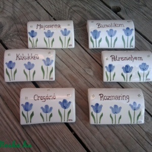 Fűszer-növény  jelölő kerámia táblácska  500 ft/db  -  - Meska.hu