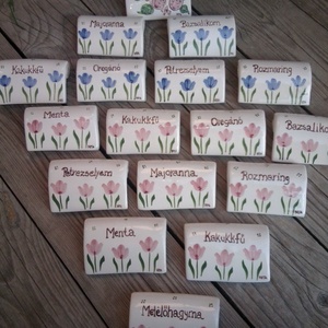 Fűszer-növény  jelölő kerámia táblácska  500 ft/db  -  - Meska.hu