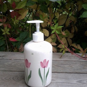 Levendulás kerámia folyékony szappan adagoló -  - Meska.hu