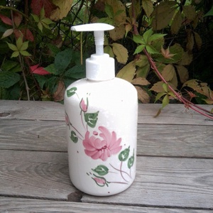 Levendulás kerámia folyékony szappan adagoló -  - Meska.hu