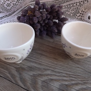 Esküvői egyedi kerámia köszönetajándék-ültető- pohár  -  - Meska.hu