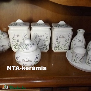 Levendulás kerámia fűszertartó készlet -  - Meska.hu