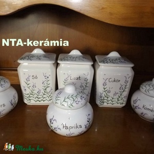 Levendulás kerámia fűszertartó készlet -  - Meska.hu