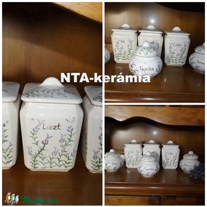 Levendulás kerámia fűszertartó készlet -  - Meska.hu
