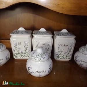 Levendulás kerámia fűszertartó készlet -  - Meska.hu