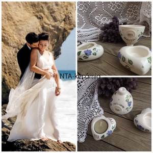 Esküvői egyedi kerámia köszönetajándék-ültető- pohár  -  - Meska.hu