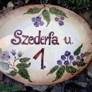 Kerámia Egyedi utcanévtábla -házszámtábla -  - Meska.hu