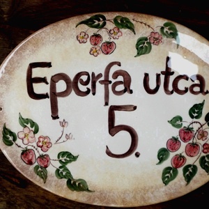 Kerámia ház és utcanév tábla -  - Meska.hu