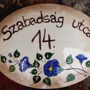 Kerámia ház és utcanév tábla -  - Meska.hu