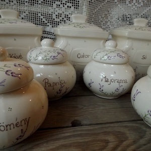 Levendulás liszt,cukor,só kerámia fűszertartó készlet   Rendelhető!!!! -  - Meska.hu