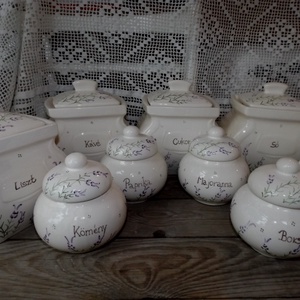 Levendulás liszt,cukor,só kerámia fűszertartó készlet   Rendelhető!!!! -  - Meska.hu