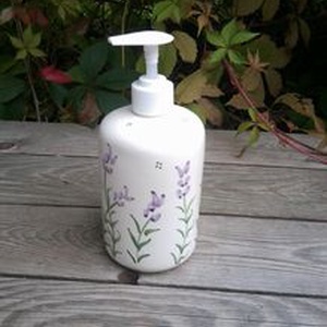 Levendulás kerámia folyékony szappan adagoló -  - Meska.hu