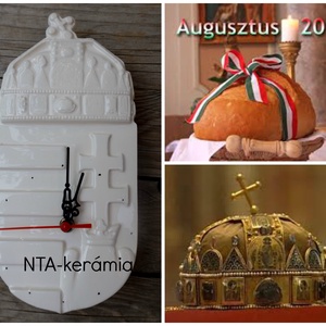 Magyar címer-kerámia óra - otthon & életmód - dekoráció - fali és függő dekoráció - falióra & óra - Meska.hu