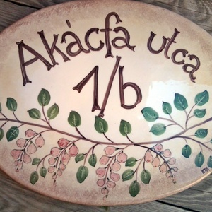 Kerámia Egyedi utcanévtábla -házszámtábla -  - Meska.hu